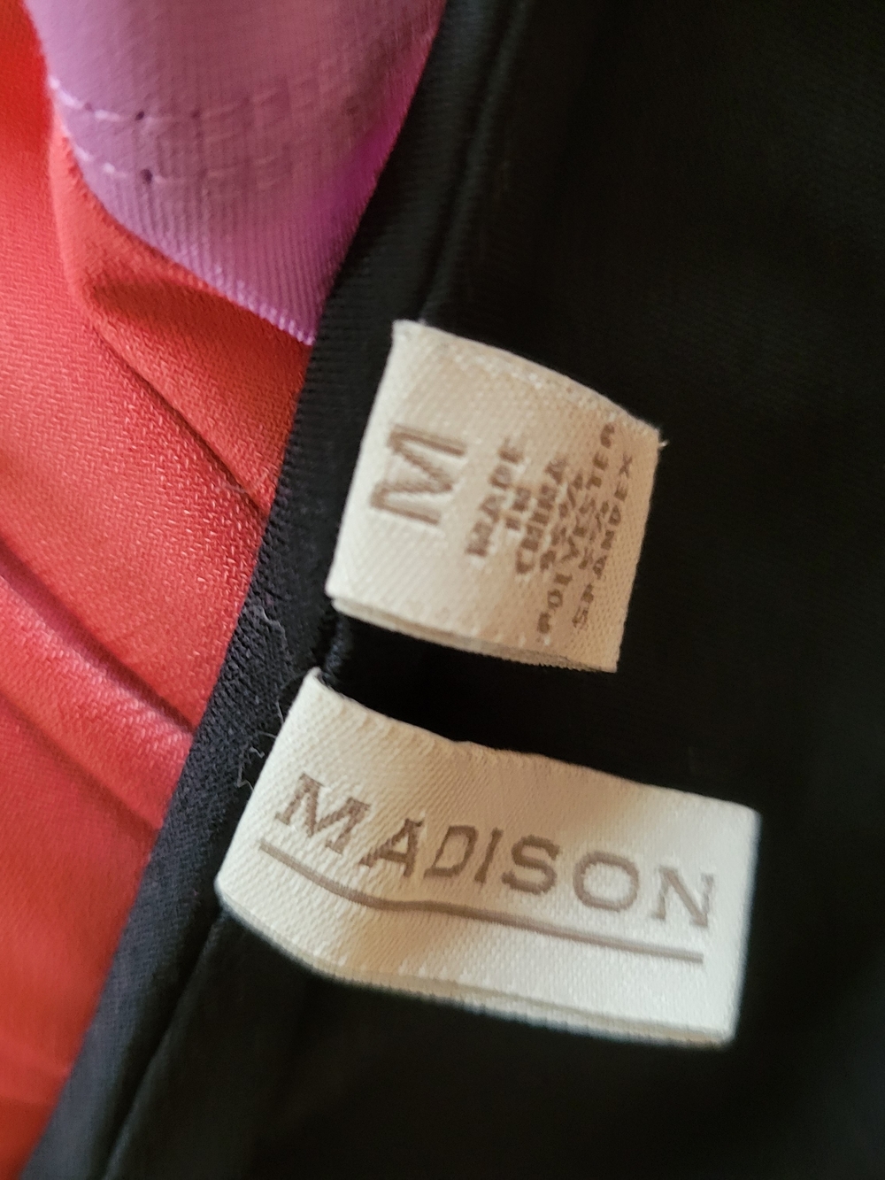 Madison Colorblock Chevron Maxi Dress Black Pink Purple Size M - Picture 8 of 11